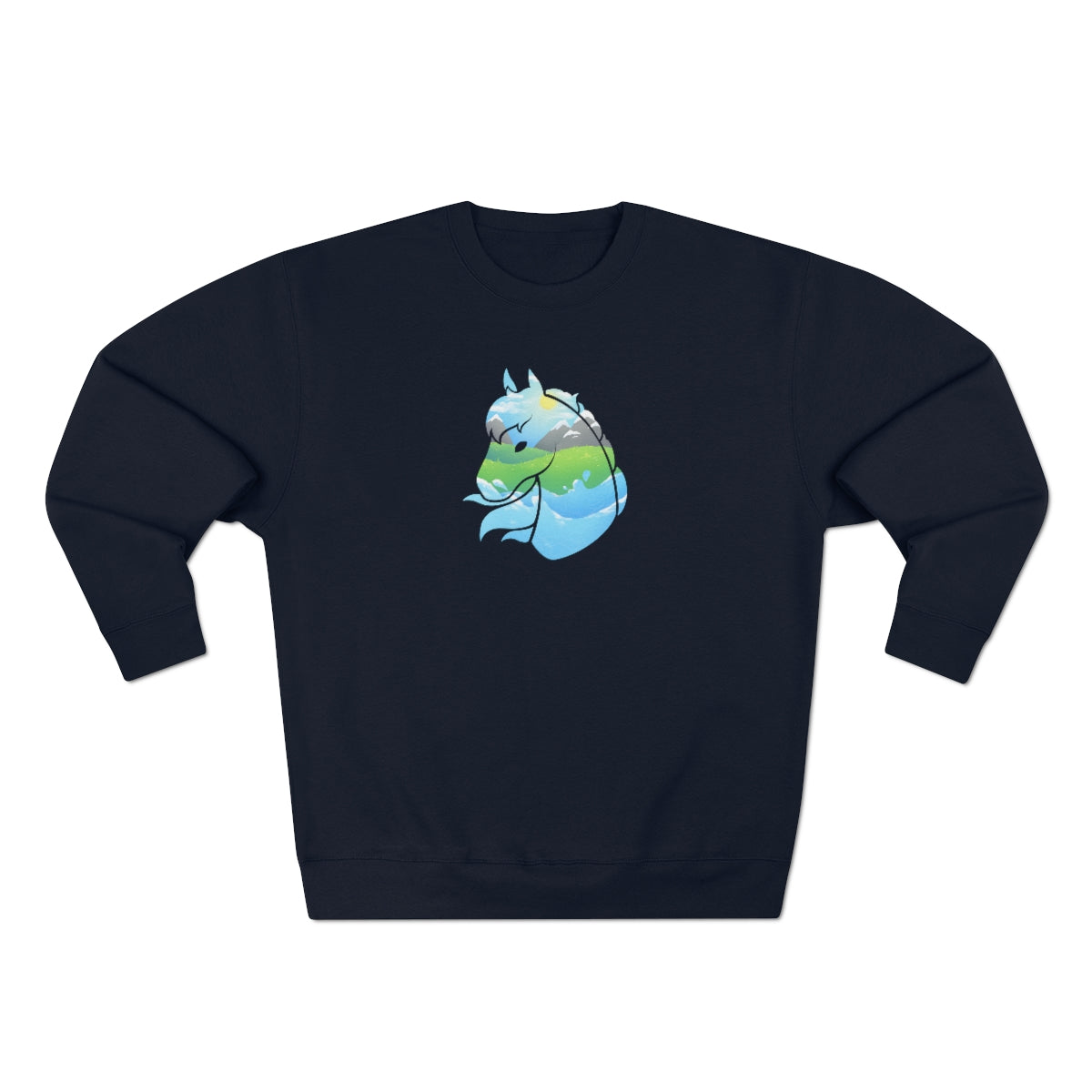Crew Neck Sweatshirt - Landscape Horse Head (Unisex)