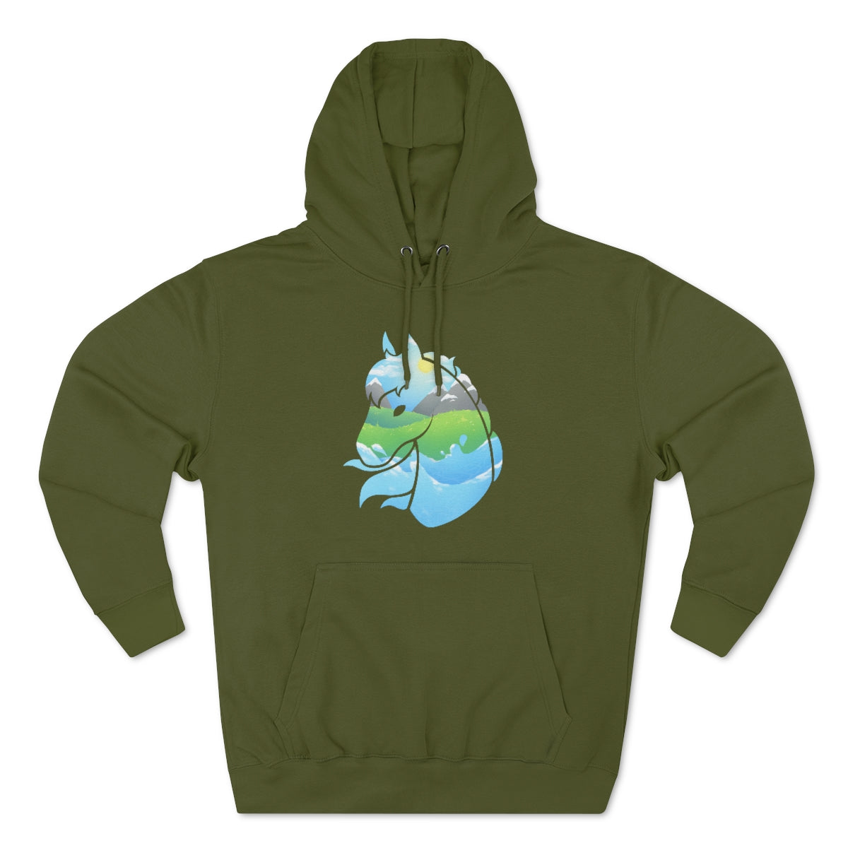 Pullover Hoodie - Landscape Horse Head (Unisex)