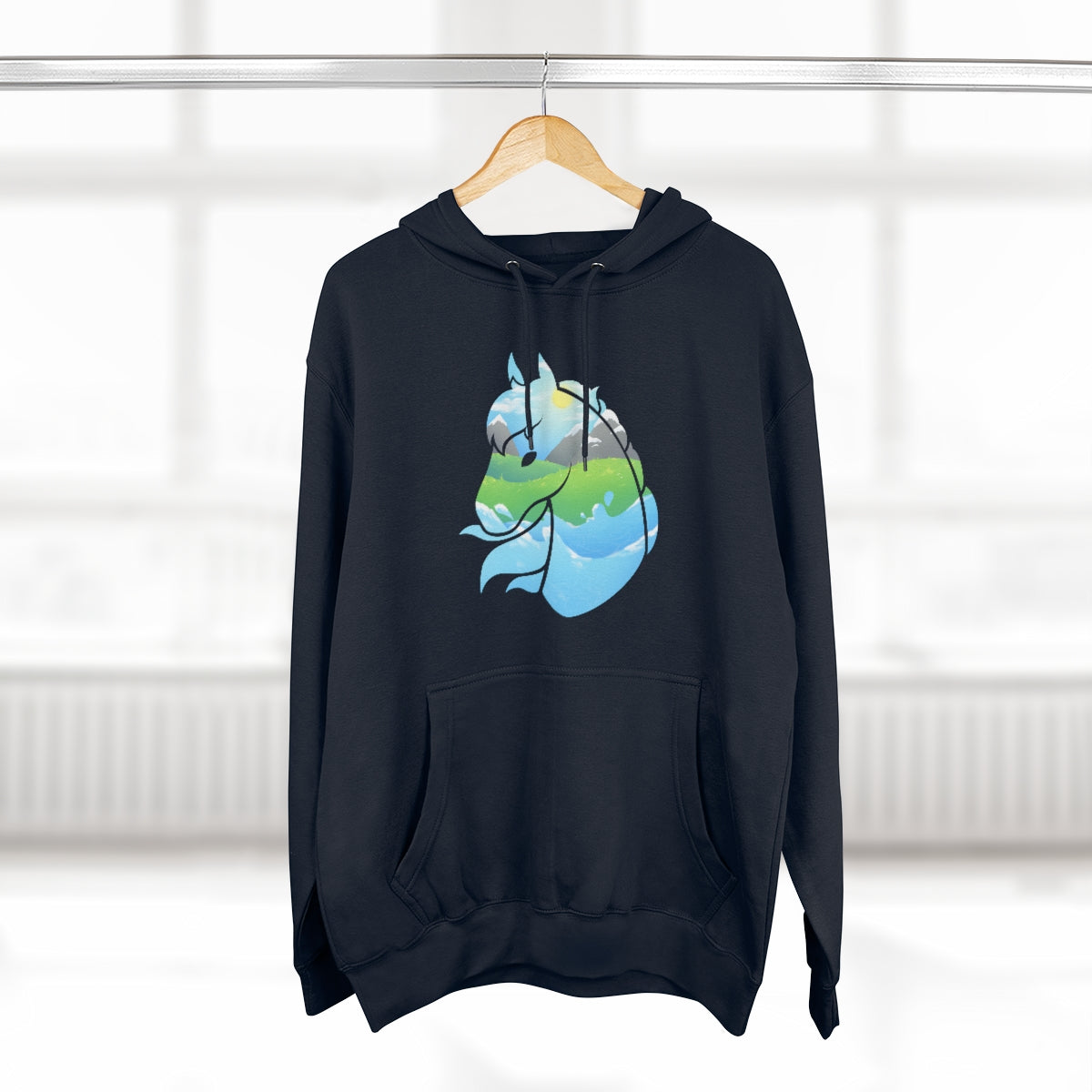Pullover Hoodie - Landscape Horse Head (Unisex)
