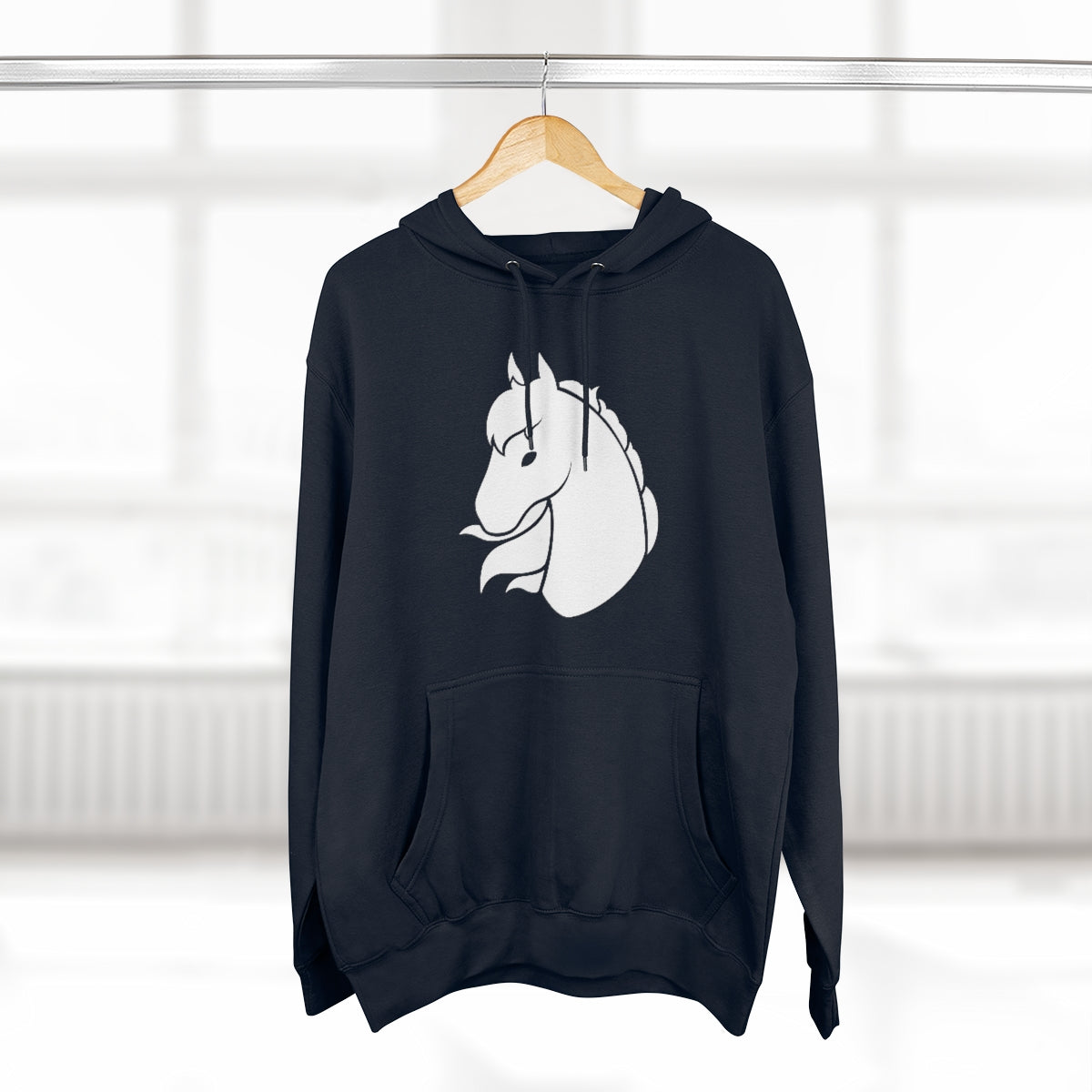 Pullover Hoodie - White Horse Head (Unisex)