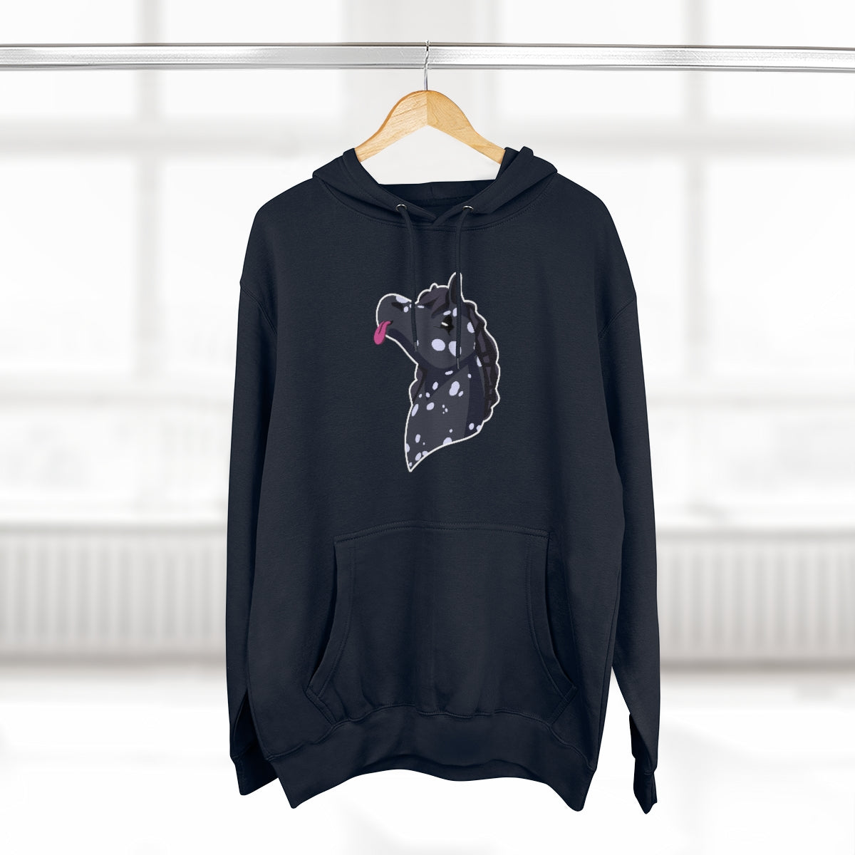 Pullover Hoodie - Black Snowflake Blep (Unisex)
