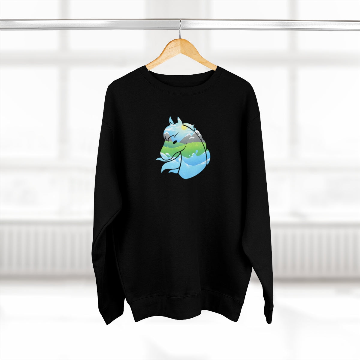Crew Neck Sweatshirt - Landscape Horse Head (Unisex)
