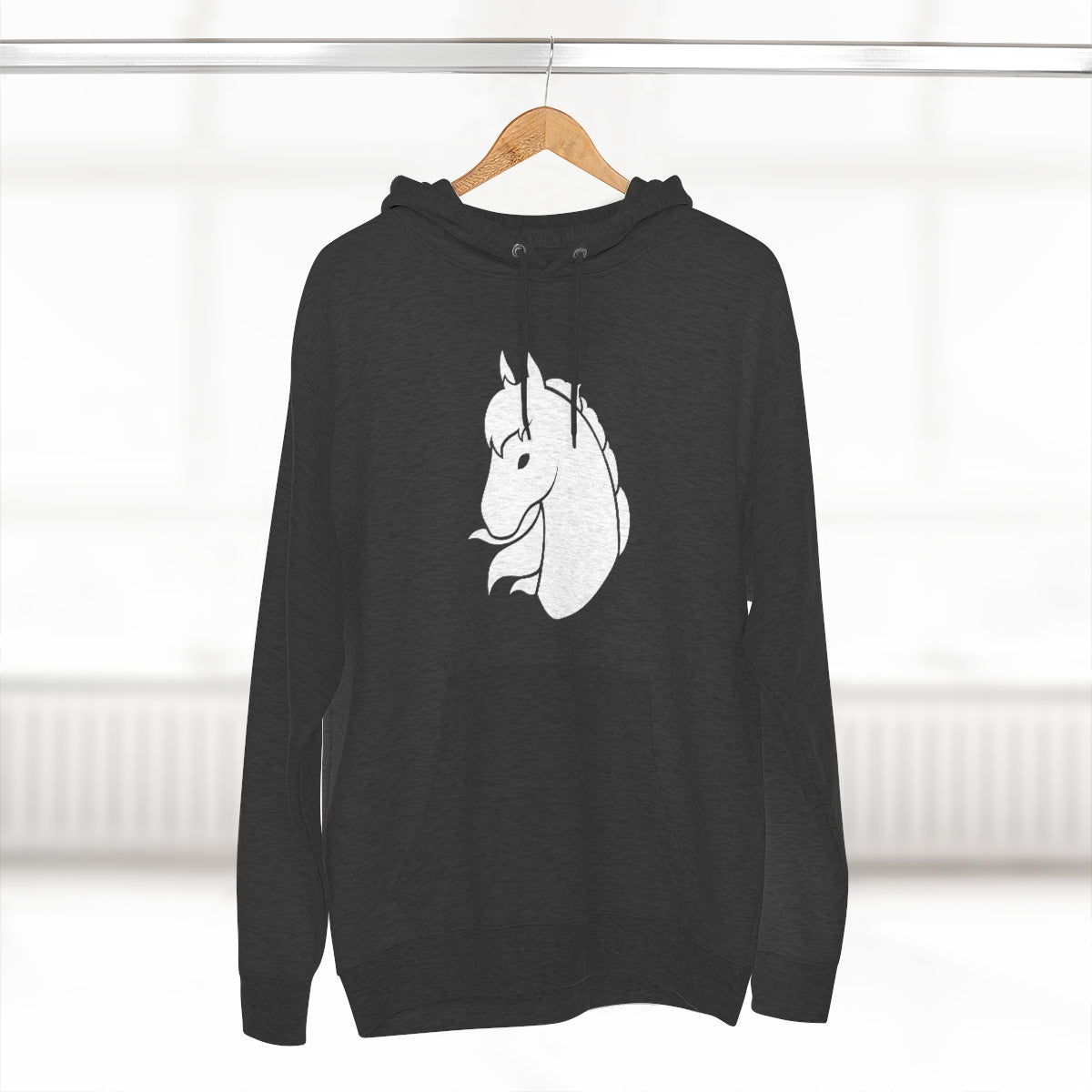 Pullover Hoodie - White Horse Head (Unisex)