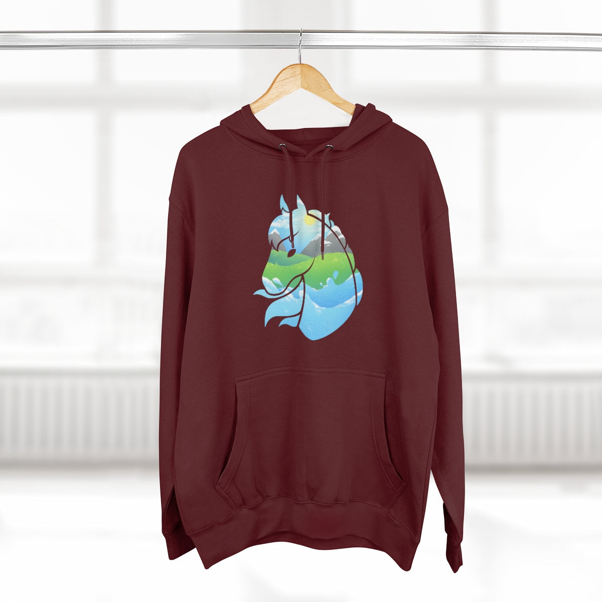 Pullover Hoodie - Landscape Horse Head (Unisex)
