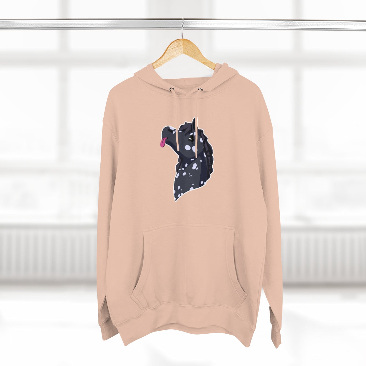 Pullover Hoodie - Black Snowflake Blep (Unisex)