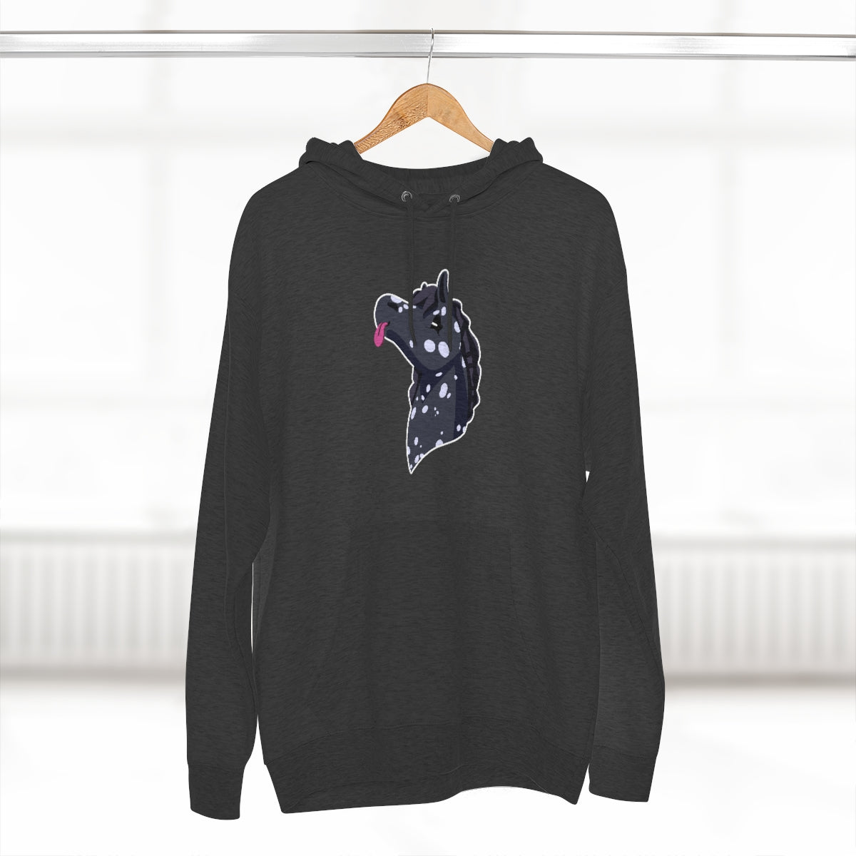 Pullover Hoodie - Black Snowflake Blep (Unisex)