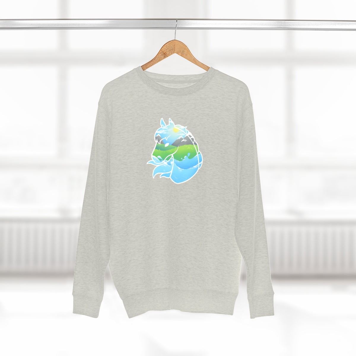 Crew Neck Sweatshirt - Landscape Horse Head (Unisex)