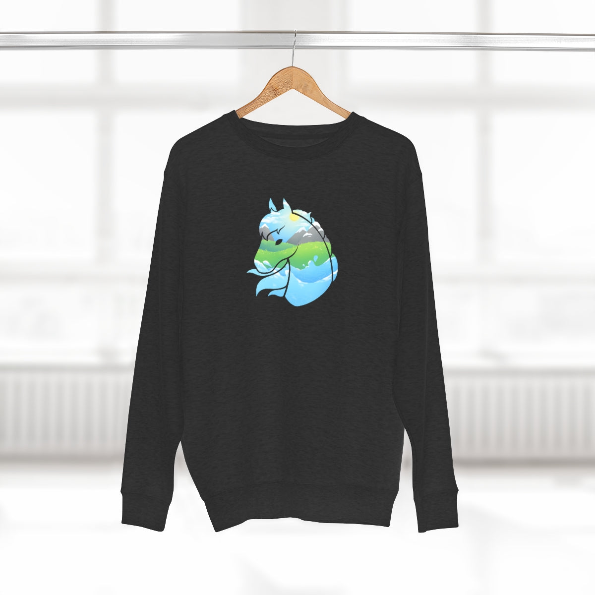 Crew Neck Sweatshirt - Landscape Horse Head (Unisex)