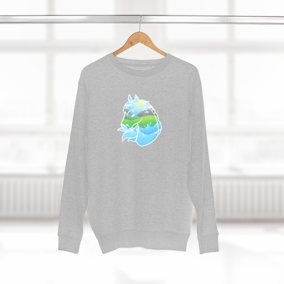 Crew Neck Sweatshirt - Landscape Horse Head (Unisex)