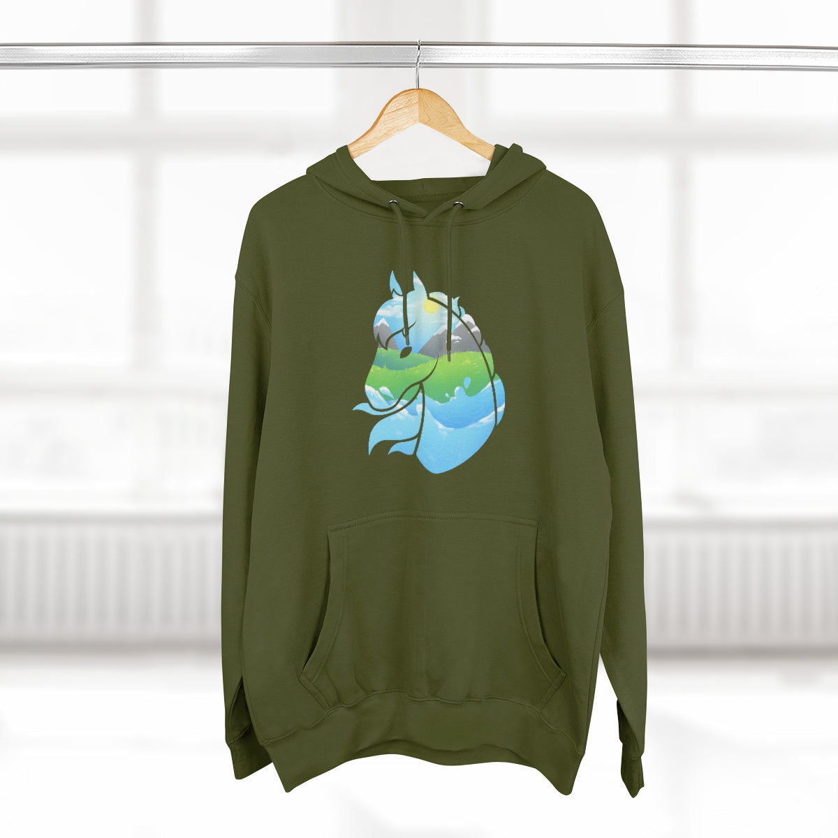 Pullover Hoodie - Landscape Horse Head (Unisex)