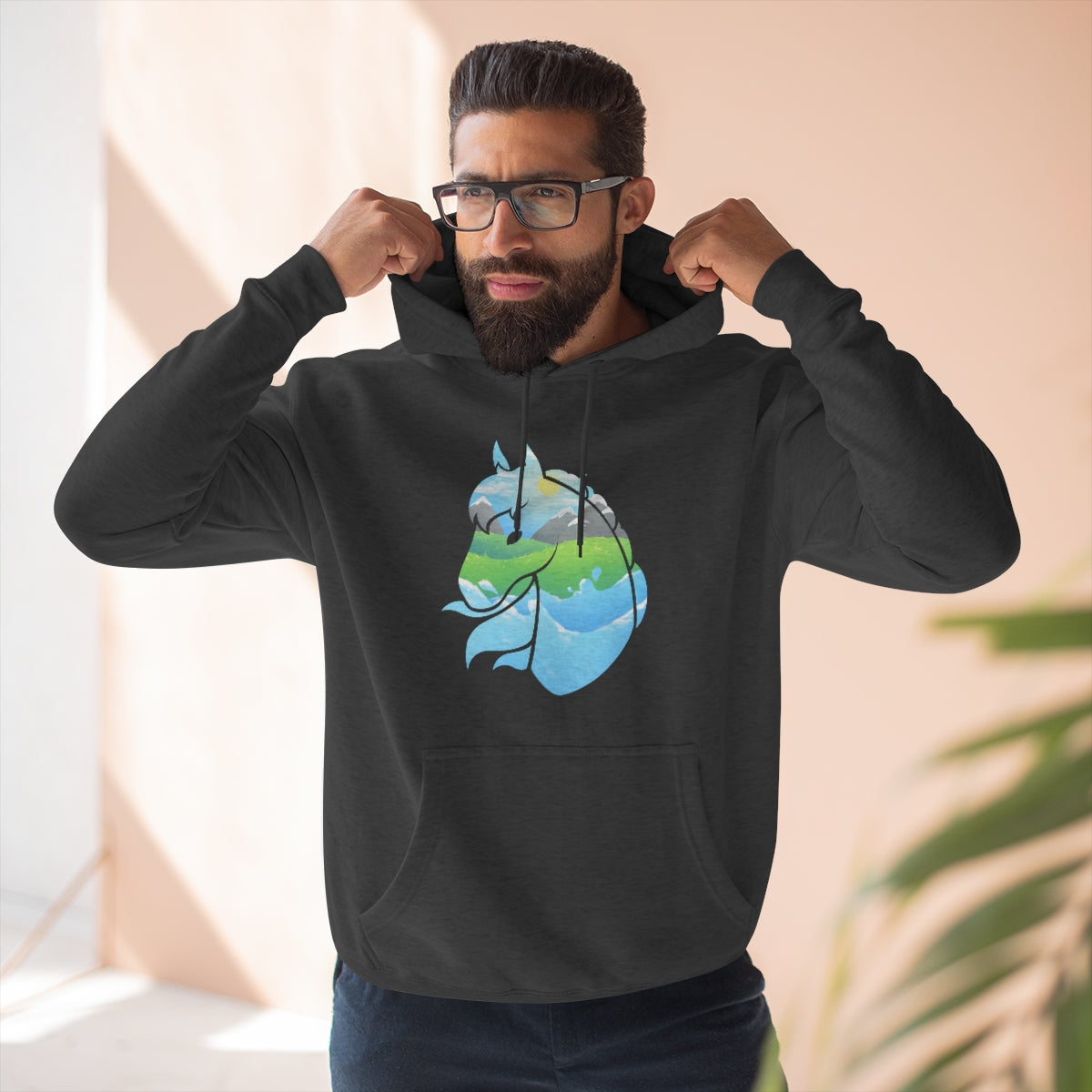 Pullover Hoodie - Landscape Horse Head (Unisex)