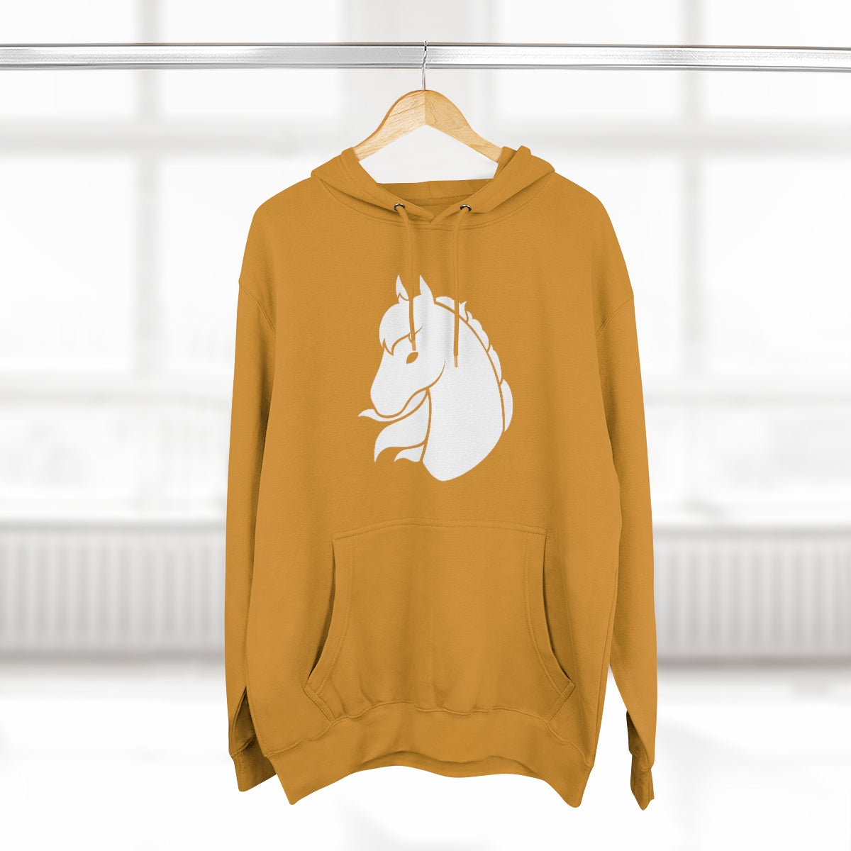 Pullover Hoodie - White Horse Head (Unisex)