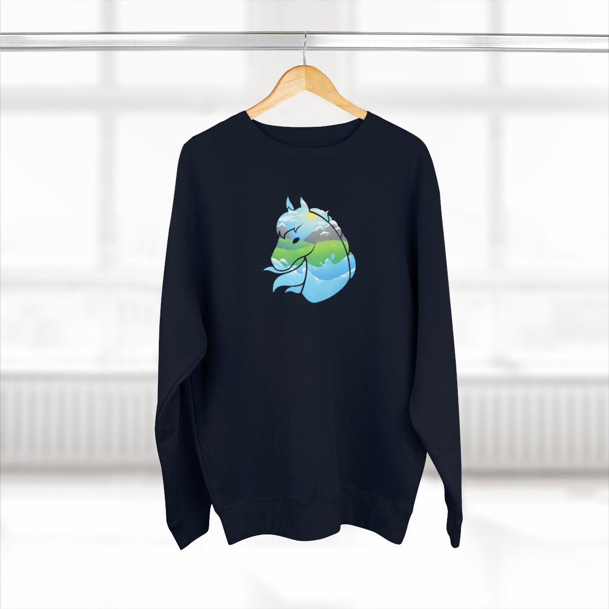 Crew Neck Sweatshirt - Landscape Horse Head (Unisex)