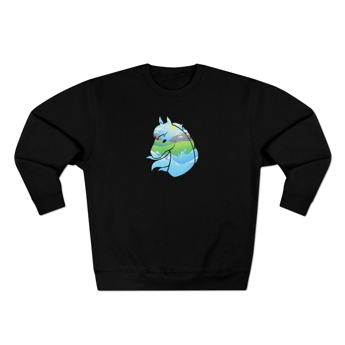 Crew Neck Sweatshirt - Landscape Horse Head (Unisex)