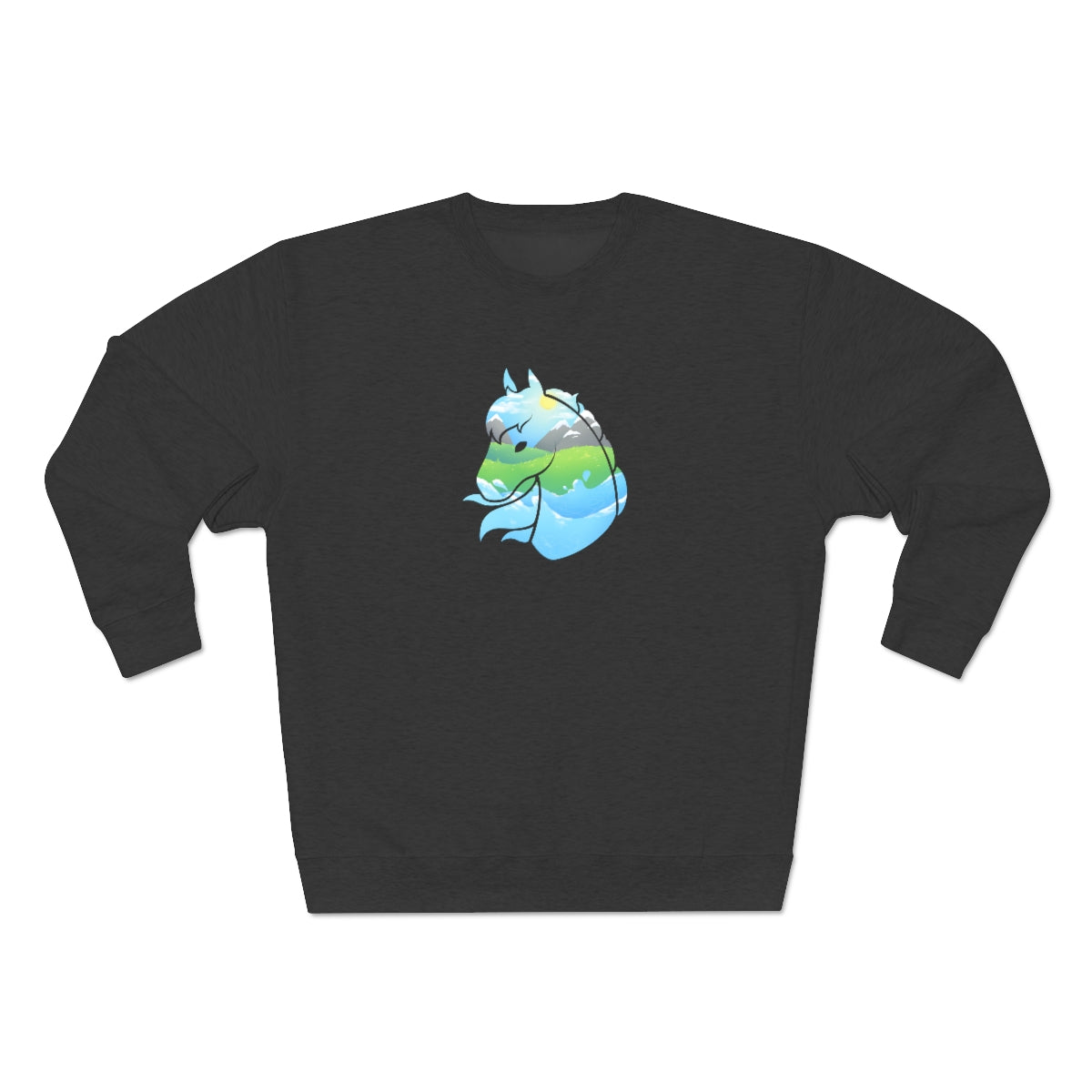 Crew Neck Sweatshirt - Landscape Horse Head (Unisex)