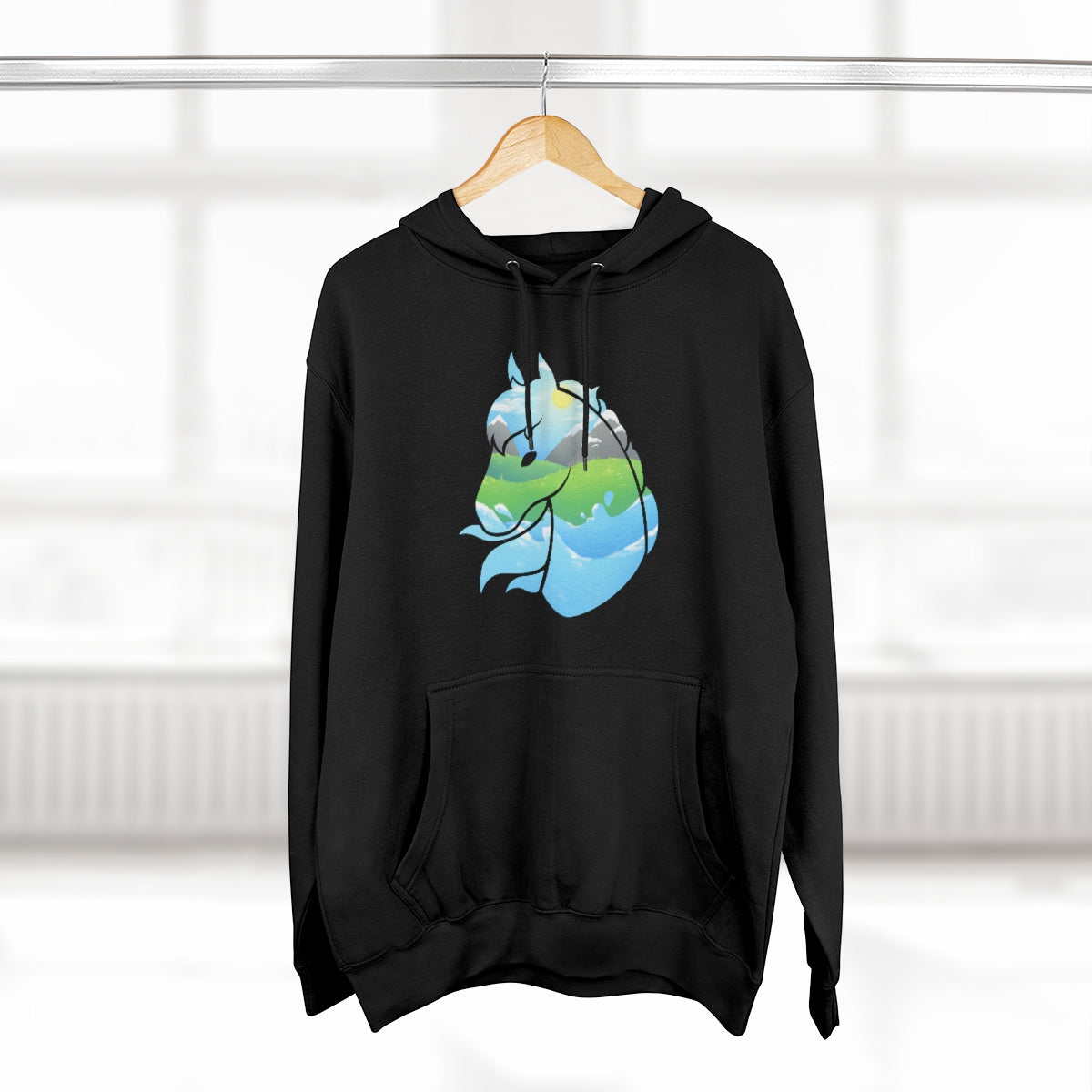 Pullover Hoodie - Landscape Horse Head (Unisex)