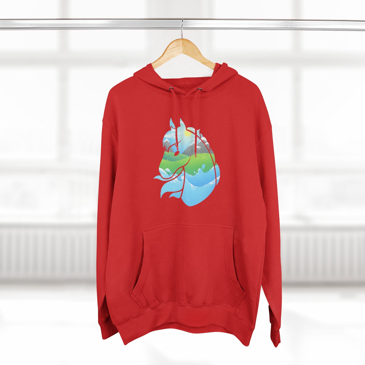Pullover Hoodie - Landscape Horse Head (Unisex)