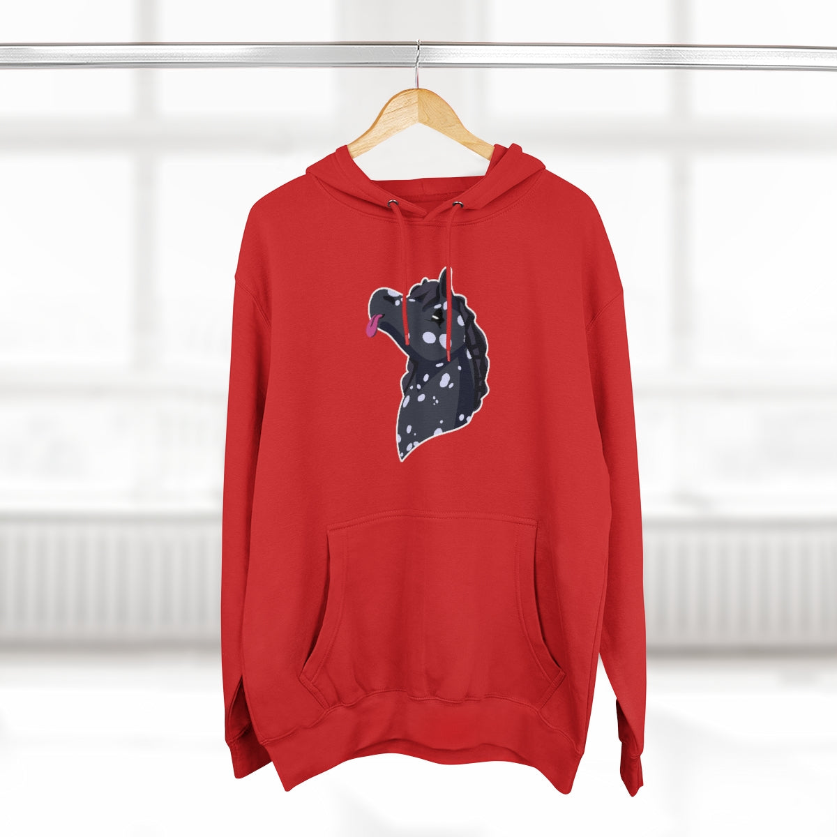 Pullover Hoodie - Black Snowflake Blep (Unisex)