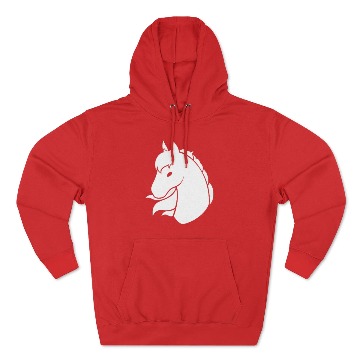 Pullover Hoodie - White Horse Head (Unisex)
