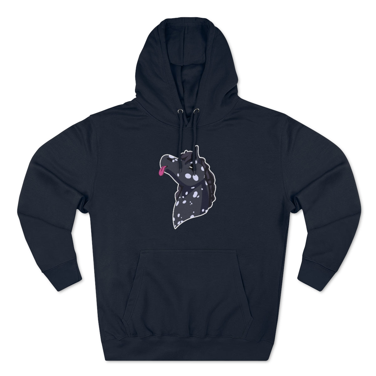 Pullover Hoodie - Black Snowflake Blep (Unisex)