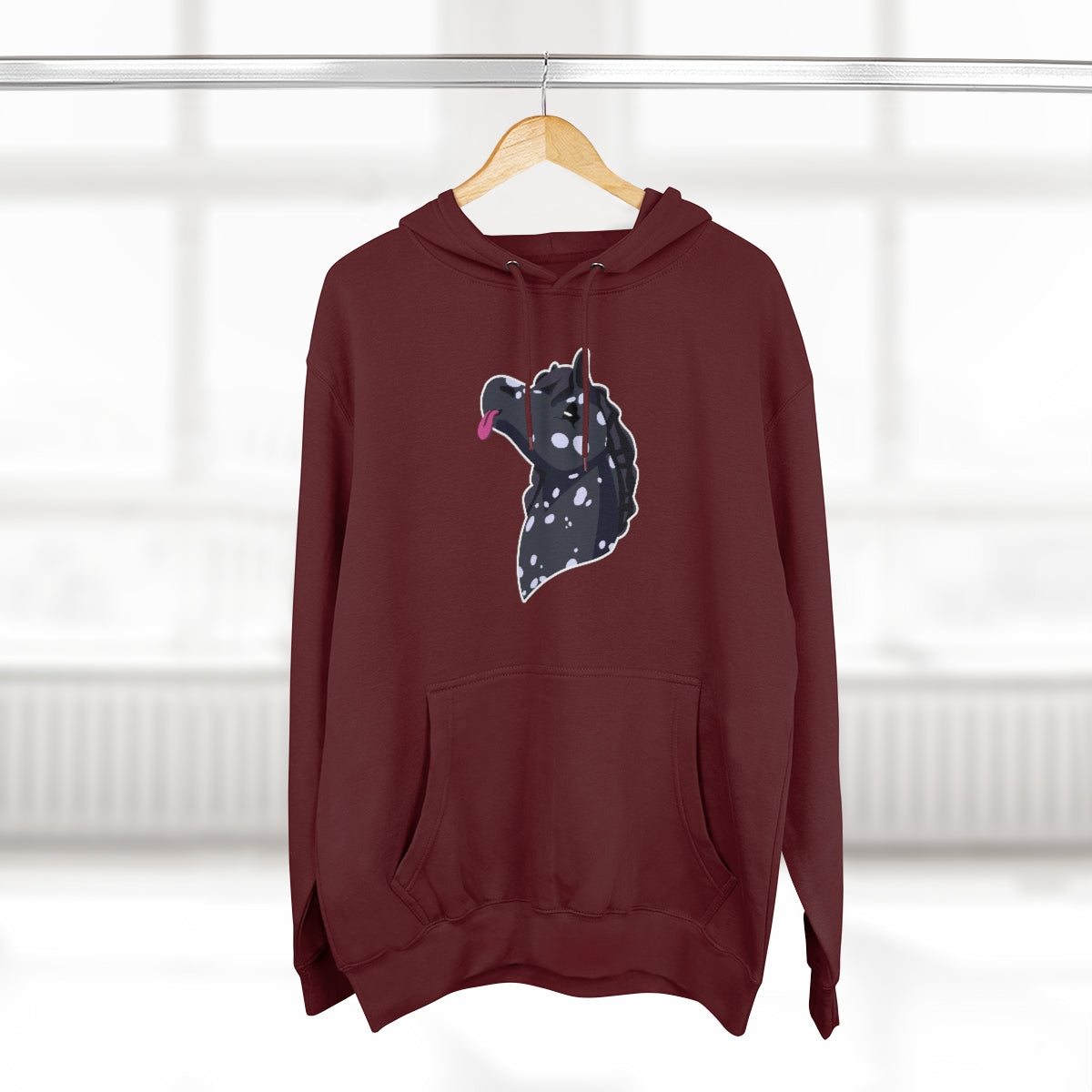 Pullover Hoodie - Black Snowflake Blep (Unisex)