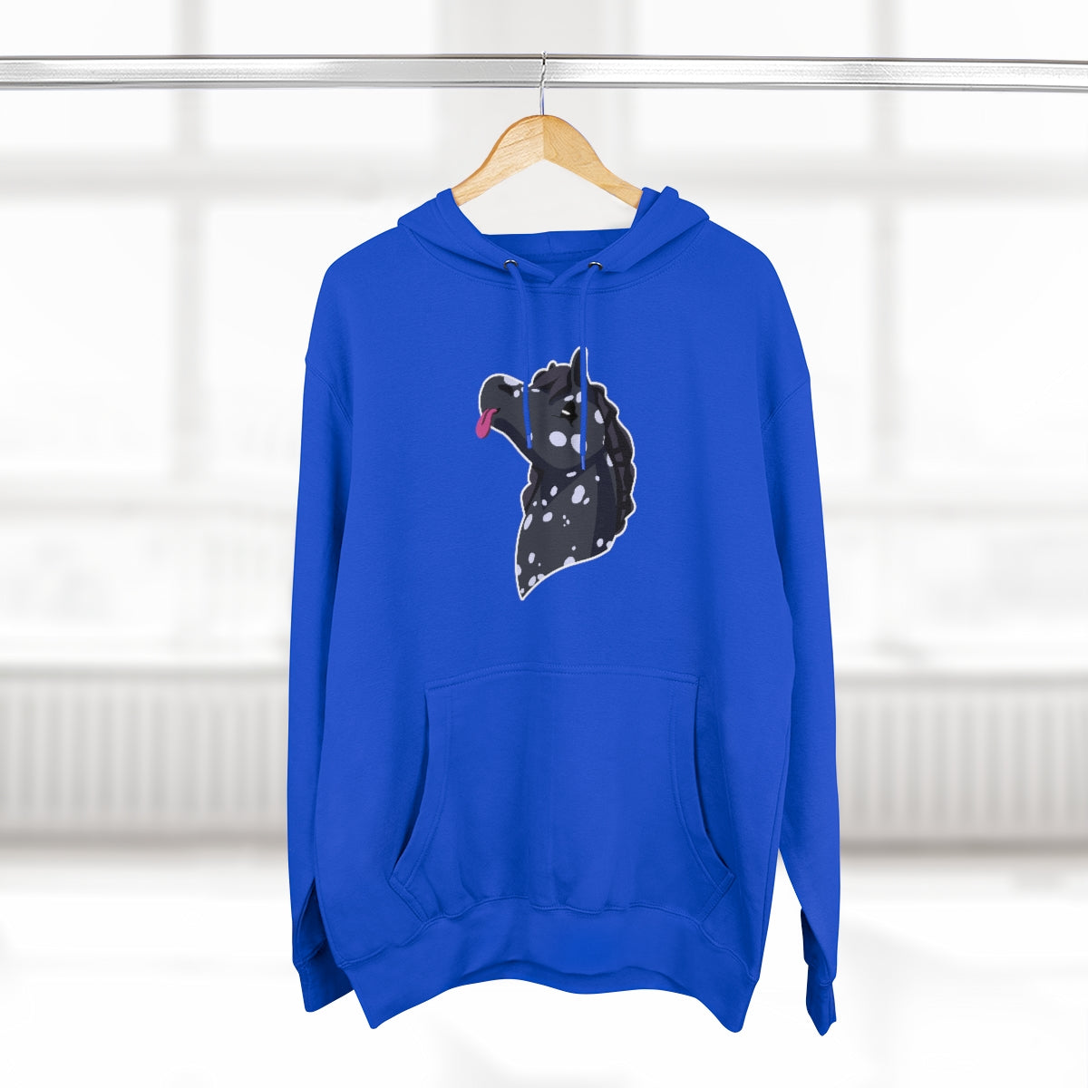 Pullover Hoodie - Black Snowflake Blep (Unisex)